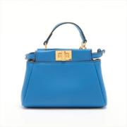 Pre-owned Leather handbags Fendi Vintage , Blue , Dames