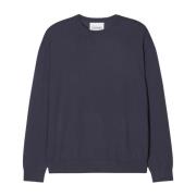 Katoen Cashmere Crewneck Sweatshirt Closed , Blue , Heren