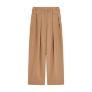 Wijde wollen broek Semicouture , Brown , Dames