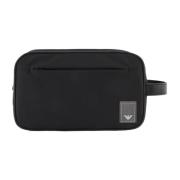 Zwarte Nylon Patch Collectie Tas Emporio Armani , Black , Heren