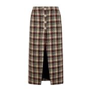 Mannelijke Tartan Zwarte Lange Rok Paco Rabanne , Multicolor , Dames