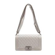 Pre-owned Leather chanel-bags Chanel Vintage , Gray , Dames