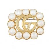 Pre-owned Metal brooches Gucci Vintage , Yellow , Dames