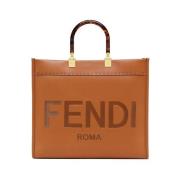 Zonneschijn Medium Shopper Tas Fendi , Brown , Dames