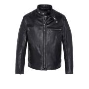 Iconische Café Racer Leren Jas Zwart Schott NYC , Black , Heren