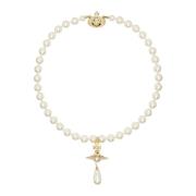 Parel Drop Choker Ketting Vivienne Westwood , Yellow , Dames