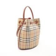 Pre-owned Leather handbags Burberry Vintage , Beige , Dames