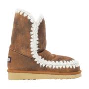 Vintage Sheepskin Bruine Winterlaarzen Mou , Brown , Dames