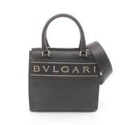 Pre-owned Leather handbags Bvlgari Vintage , Black , Dames