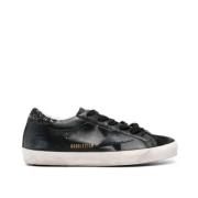 Zwarte ster sneakers met glitterdetail Golden Goose , Black , Dames