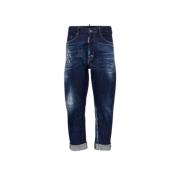 Gescheurde Straight Leg Jeans Dsquared2 , Blue , Heren