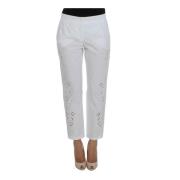 Witte Bloemen Uitgesneden Broek Dolce & Gabbana , White , Dames