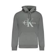 Groene Katoenen Hoodie Sweatshirt Calvin Klein , Green , Heren