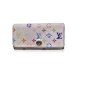 Pre-owned Canvas key-holders Louis Vuitton Vintage , White , Dames