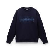 Gedrukte details Katoen Polyester Sweatshirt Napapijri , Blue , Heren