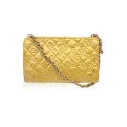 Pre-owned Leather chanel-bags Chanel Vintage , Yellow , Dames