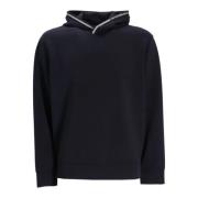 Blauwe hoodie met geribbelde boord Emporio Armani , Blue , Heren