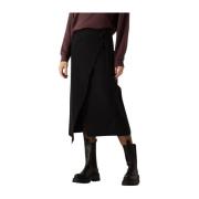 Elegante Zwarte Midi Rok Moss Copenhagen , Black , Dames