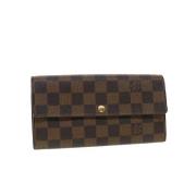 Pre-owned Coated canvas wallets Louis Vuitton Vintage , Brown , Dames