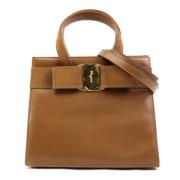 Pre-owned Leather handbags Salvatore Ferragamo Pre-owned , Brown , Dam...