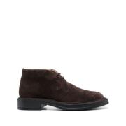 Bruine Suède Veterschoenen Enkellaarsjes Tod's , Brown , Heren