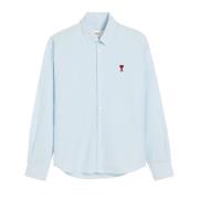 Gestreept Oxford Button-Down Overhemd Ami Paris , Blue , Heren