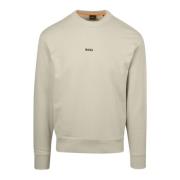 Mannen Crewneck Sweatshirt Hugo Boss , Beige , Heren