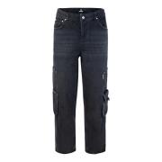 Zwarte Denim Jeans Double Pocket Scratch Represent , Black , Heren