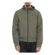 Hooded Ritsjas met Contrastdetails Emporio Armani EA7 , Green , Heren