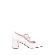 Beige Cherry Pump met Witte Glans Carel , White , Dames