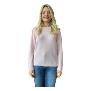 Honeycomb Crewneck Sweaters Gran Sasso , Pink , Dames