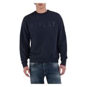 Logo Sweatshirt Replay , Blue , Heren