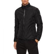 Zwarte Rits Logo Puffer Jas Emporio Armani EA7 , Black , Heren