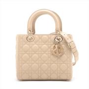 Pre-owned Leather handbags Dior Vintage , Beige , Dames