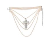 Kristal Kruis Hanger Multi-ketting Ketting Alessandra Rich , Beige , D...