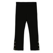 Slimme broek met ovale knopen Twinset , Black , Dames