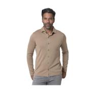 Klassieke lange mouwen shirt in kameel Gran Sasso , Brown , Heren