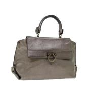 Pre-owned Leather handbags Salvatore Ferragamo Pre-owned , Gray , Dame...