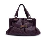 Pre-owned Leather handbags Chanel Vintage , Purple , Dames