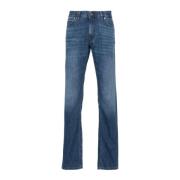 Blauwe Straight Jeans Casual Stijl Brioni , Blue , Heren