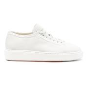 Witte Leren Casual Sneakers Santoni , White , Dames