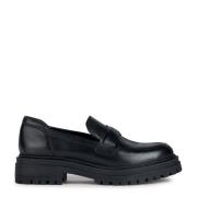 Ademende Loafer met Stadsuitstraling Geox , Black , Dames