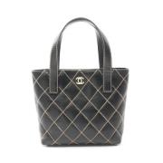 Pre-owned Leather chanel-bags Chanel Vintage , Black , Dames