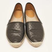 Pre-owned Leather flats Gucci Vintage , Black , Dames