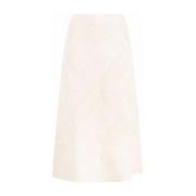 Elegante Beige Katoen Nylon Rok Jil Sander , Beige , Dames