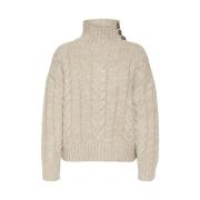 Highneck Pullover in Zilver Mink Vero Moda , Beige , Dames