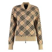 Cashmere Zip Cardigan met zakken Burberry , Beige , Dames