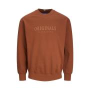 Freewear Sweat Crew Neck Brandy Brown Jack & Jones , Red , Heren