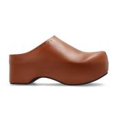 Leren slides Chunky Marni , Brown , Dames