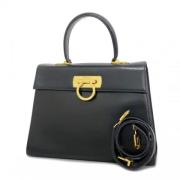 Pre-owned Leather handbags Salvatore Ferragamo Pre-owned , Black , Dam...